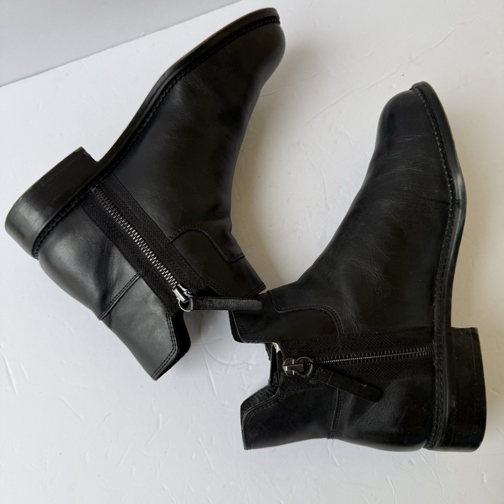 Franco Sarto Halford Women's Size 8.5 M Black Leather Ankle Boots Side Zip - Picture 7 of 7